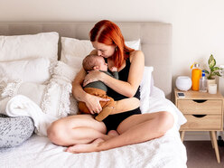 Postpartum mom and baby